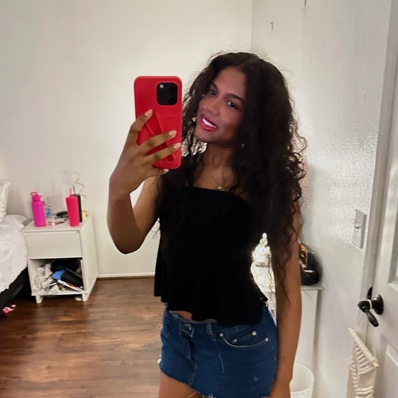 Brandy Melville Black strapless top - Picture 1 of 2